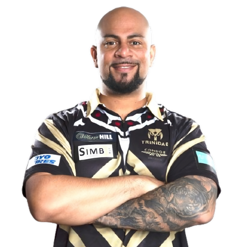 Spielerporträt von Devon Petersen, professioneller Dartspieler.