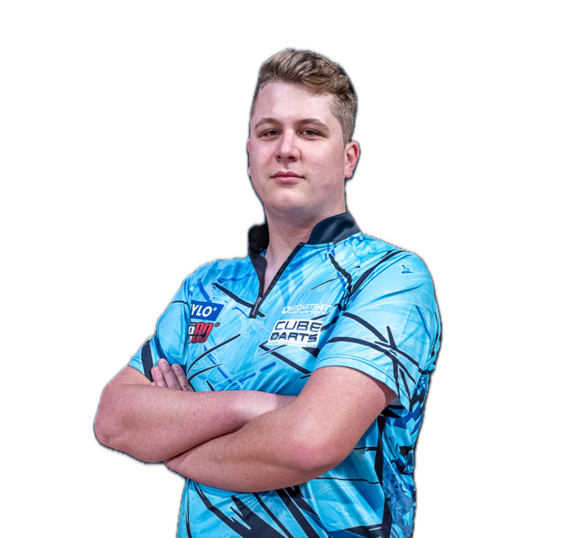Spielerporträt von Paul Krohne, professioneller Dartspieler.