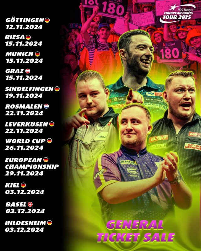 Sales Dates European Tour 2025