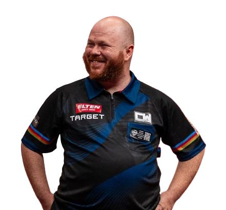 Spielerporträt von Justin Hood, professioneller Dartspieler aus England